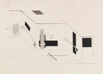 Der Prounenraum – Blatt 5 der I. Kestnermappe, Proun av El Lissitzky