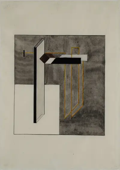 Studie för Proun 4B av El Lissitzky