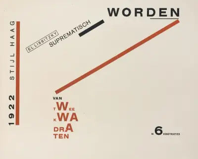 Suprematisk utformning av två kvadrater i 6 konstruktioner Pl. 4 av El Lissitzky
