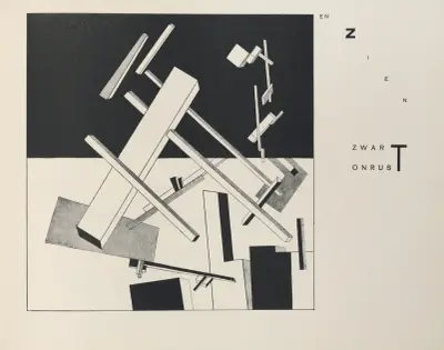 Suprematisch worden van tWee kWA drA ten in 6 konstrukties Pl. 6 av El Lissitzky
