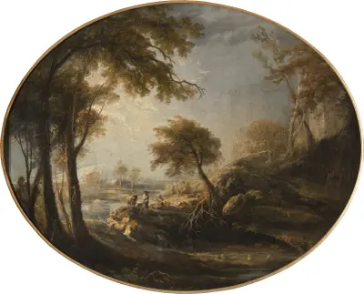 Landskap med lantbor och boskap av Elias Martin