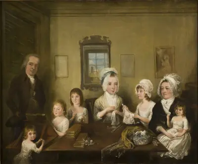 Porträtt av familjen Latrobe of Fulneck av Elias Martin