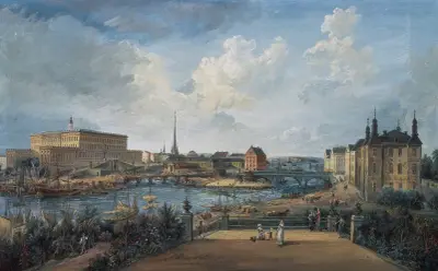 Utsikt över Stockholm IV av Elias Martin