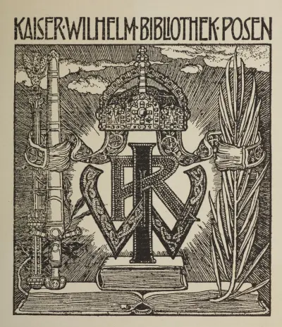 Bookplate of the IIbrary of Emperor Wilhelm II in Poznań av Emil Doepler