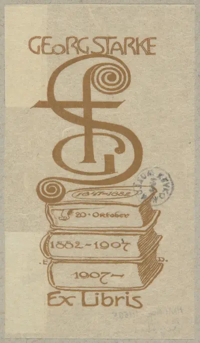 Ekslibris Georg Starke (Goerlitz) av Emil Doepler