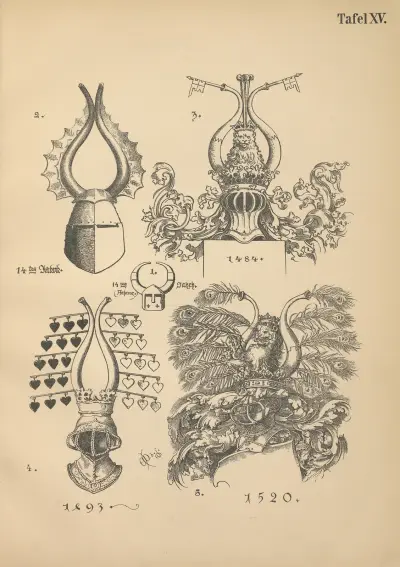 Heraldischer Handbuch für Freunde der Wappenkunst Tafel 14 von Emil Doepler