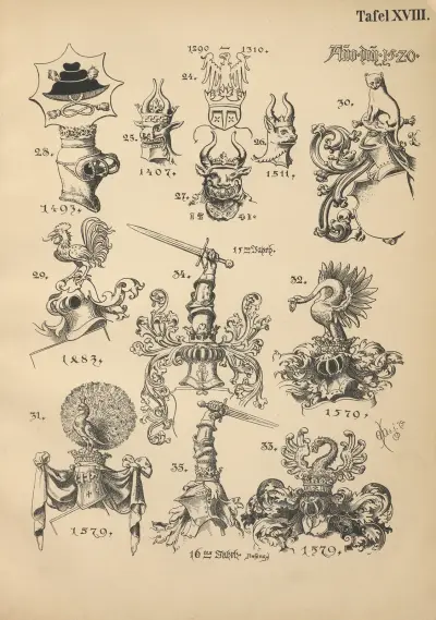 Heraldischer Handbuch fur Freunde der Wappenkunst Pl.17 av Emil Doepler