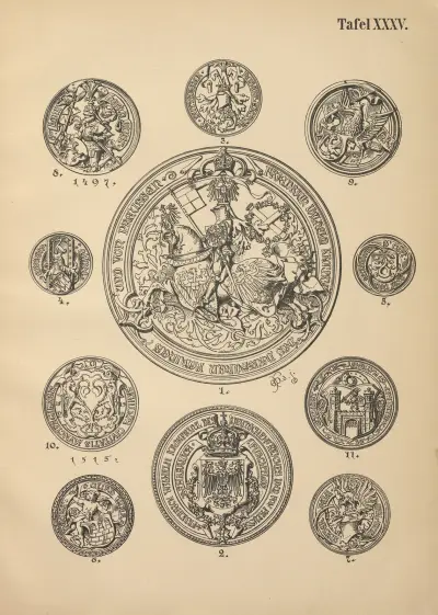 Heraldischer Handbuch fur Freunde der Wappenkunst Pl.35 av Emil Doepler
