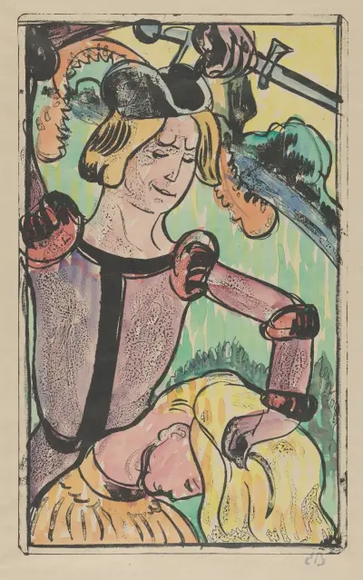 He Takes Her By Her Long Beautiful Hair (The Unfaithful Wife) av Emile Bernard