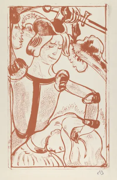 Er packt sie an ihrem langen, schönen Haar (Die untreue Ehefrau) von Emile Bernard