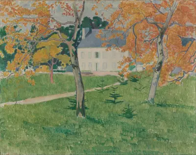 Hus bland träd; Pont-Aven av Emile Bernard
