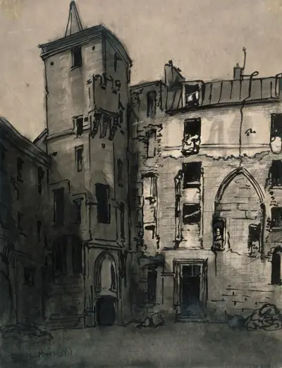 Gården vid Hôtel de Sens av Emile Bernard