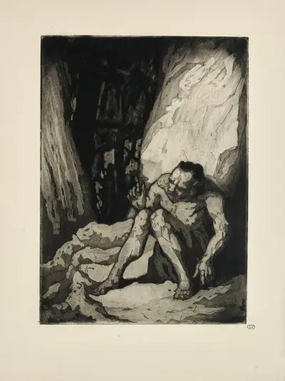 N° 16 – Pendant qu’on l’adorait, l’eunuqye son ministre Chantait d’une voix douce au fond du bois sinistre av Emile Bernard