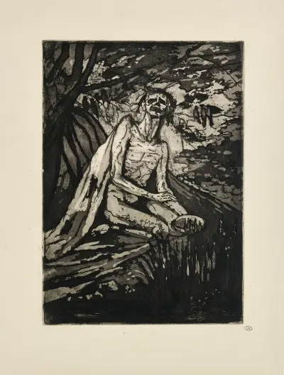 N° 18 – Et dans le même bois et de l’autre côté Un lépreux av Emile Bernard