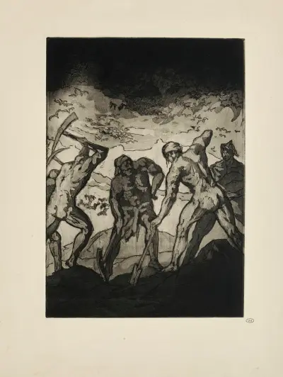 N° 38 – Les Fossoyeurs de croix piochent sur le Calvaire av Emile Bernard