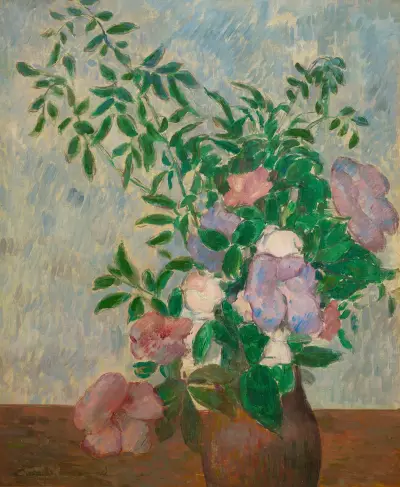 Stilleben med blomvas av Emile Bernard