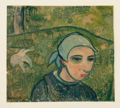 Huvud av ung bretonska av Emile Bernard
