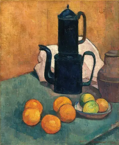 The blue coffee pot av Emile Bernard