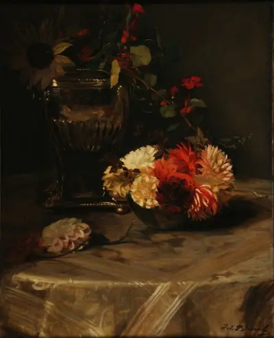 Dahlias et capucines à l’urne d’argent, 1904 av Jacques-Émile Blanche