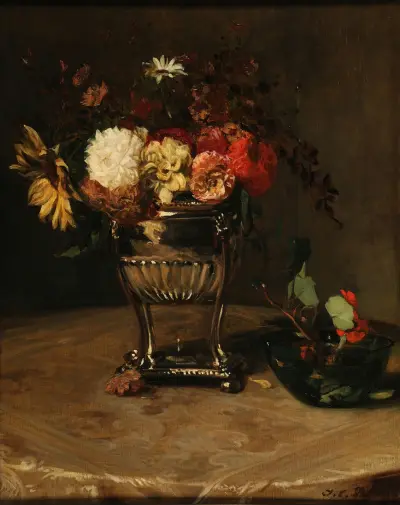 Dahlias et capucines à l’urne d’argent, 1906 av Jacques-Émile Blanche
