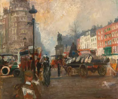 Knightsbridge sett från Sloane Street, december 1913 av Jacques-Émile Blanche
