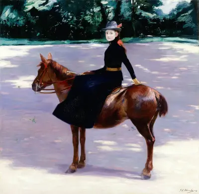 Mademoiselle Meuriot på sin ponny av Jacques-Émile Blanche
