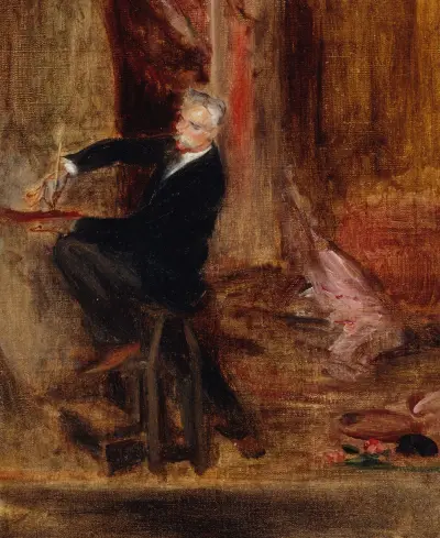 Porträtt av konstnären Jules Chéret (1836–1933) i sin ateljé av Jacques-Émile Blanche