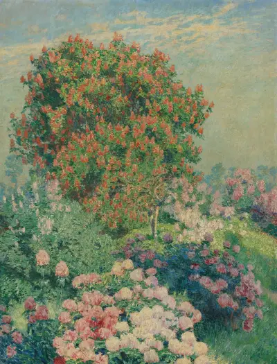 Blomsterträdgården i maj av Emile Claus