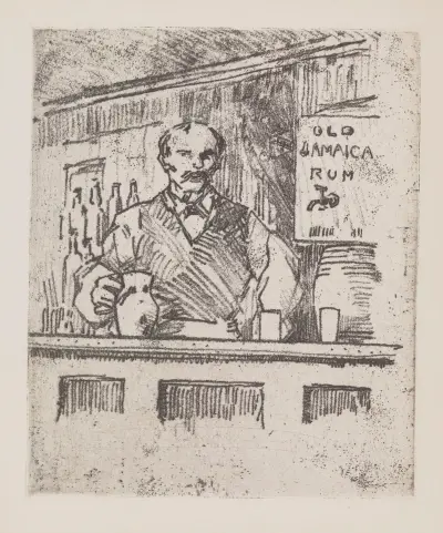 Bartender, London av Jean-Émile Laboureur