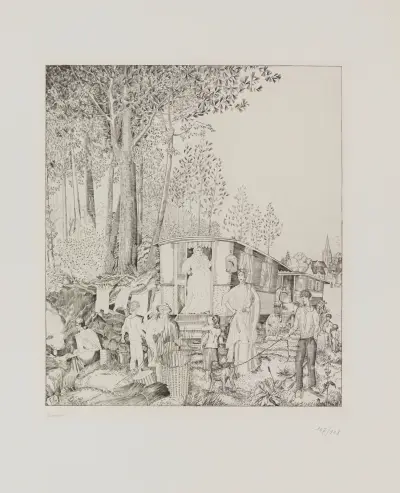 La halte des bohémiens av Jean-Émile Laboureur