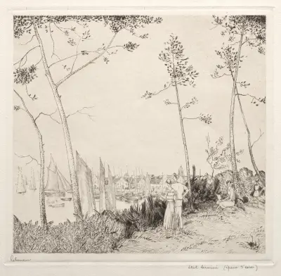 Promenaden på hamnen av Jean-Émile Laboureur
