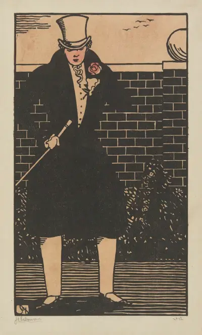 Den unge mannen med rosen av Jean-Émile Laboureur