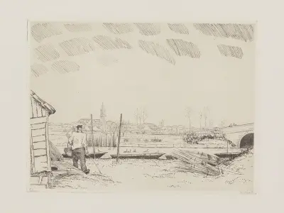 Le pont de Fédrun av Jean-Émile Laboureur