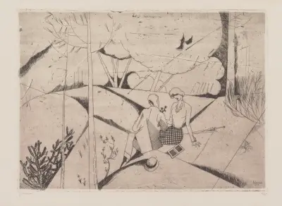 De älskande i skogen av Jean-Émile Laboureur