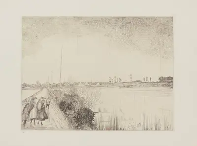 Les enfants sur la route av Jean-Émile Laboureur