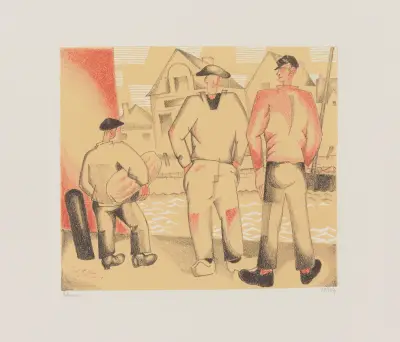 Fiskarna och skeppspojken av Jean-Émile Laboureur