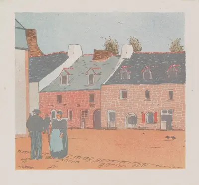 Maisons à Pont-Aven av Jean-Émile Laboureur