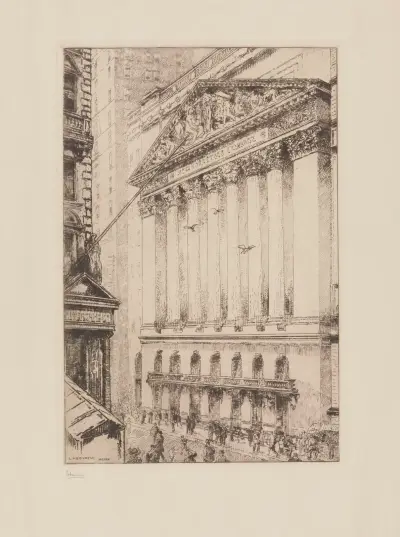 New York-börsen av Jean-Émile Laboureur