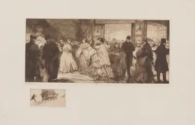 Sortie de théâtre à Londres av Jean-Émile Laboureur