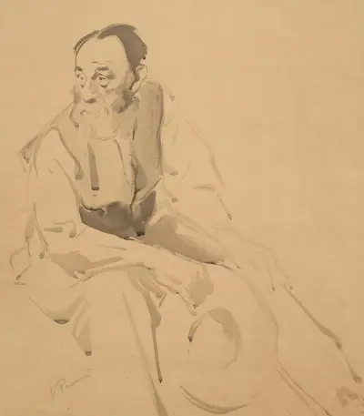 Old Man Seated av Victor Émile Prouvé