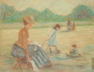 Étude pour ‘Le Square (Jardin du Luxembourg)’ av Claude-Émile Schuffenecker