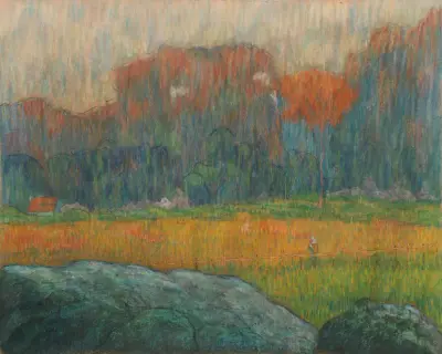 Landscape with Figure and Houses av Claude-Émile Schuffenecker
