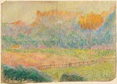 Study for ‘Landscape with Figure and Houses’ av Claude-Émile Schuffenecker