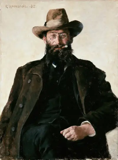 Portrait of Professor Amund Helland av Erik Werenskiold