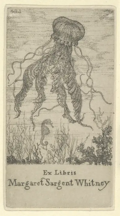Ex Libris Margaret Sargent Whitney av Ernest Haskell