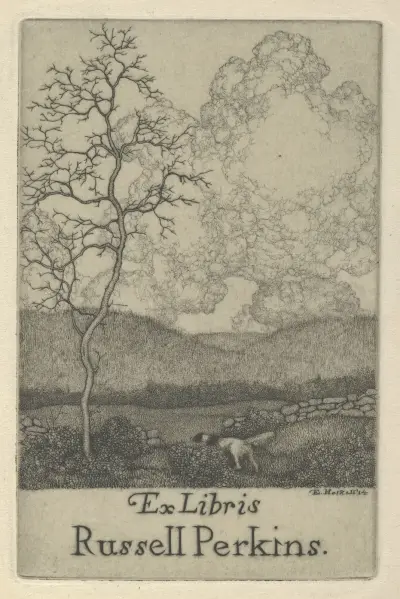 Ex Libris Russell Perkins von Ernest Haskell