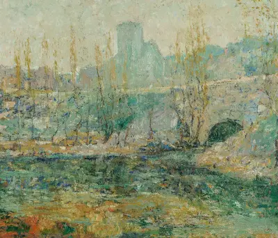 The Pond and Gapstow Bridge, New York City av Ernest Lawson