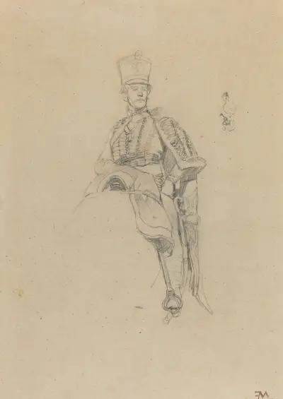 A French Hussar av Ernest Meissonier