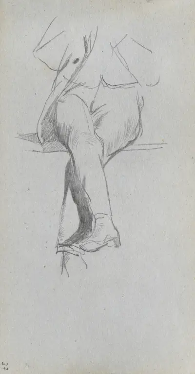 Figurstudie, korslagda ben av Ernest Meissonier