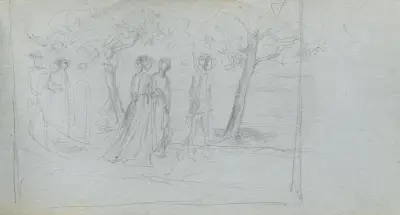 Figurer i landskap av Ernest Meissonier